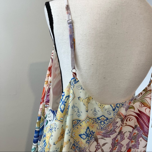 City Chic Zambia Ivory Multicolor Print V-Neck Spaghetti Strap Dress NWT - Picture 8 of 11